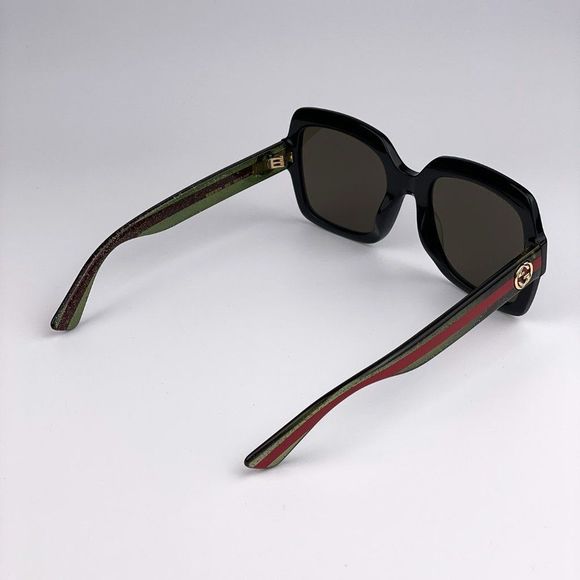 GUCCI WEB GG0036SN 002 Sunglasses Black Green Red Square Women